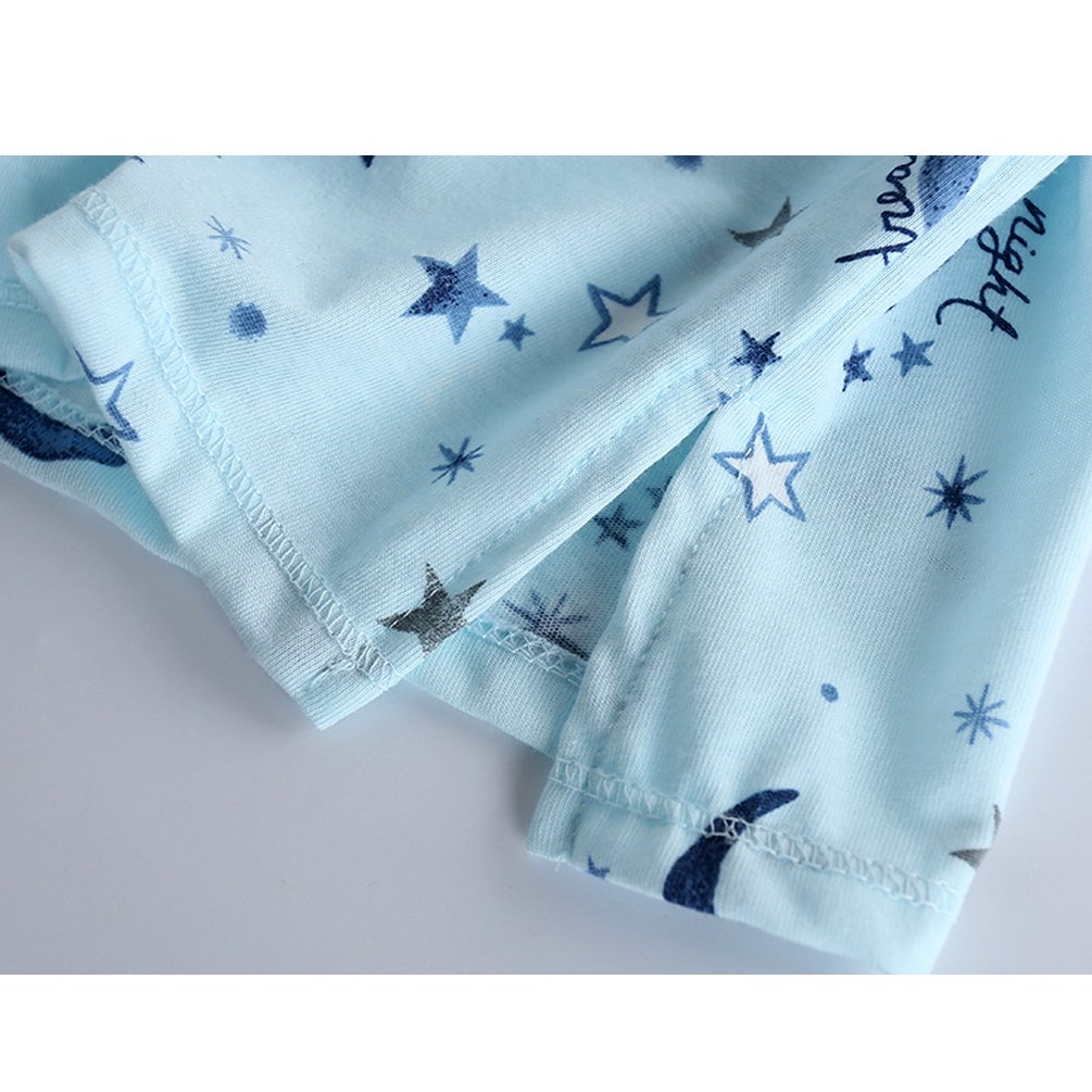 ENJOYNIGHT Women\'s Print Tee Sleepwear and Shorts Nightgown Pajama Set (Large, Blue Star Set)