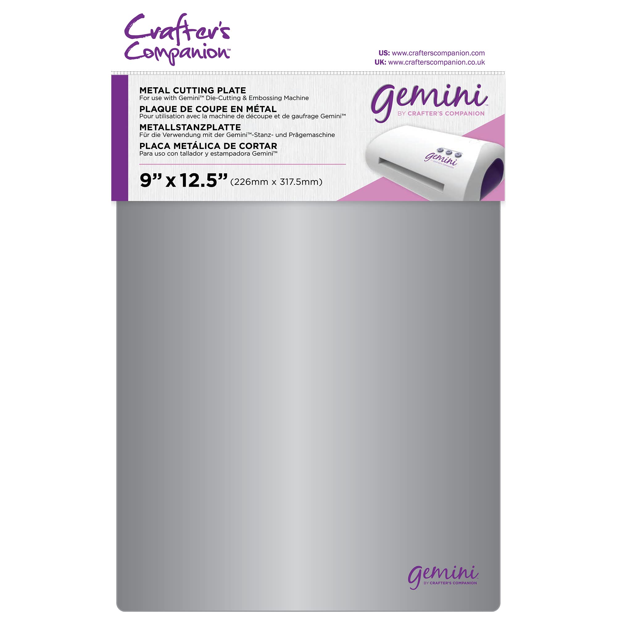 Crafter's Companion Gemini Accessories-Metal Cutting Plate, Silver, 36 x 23.4 x 0.1 cm
