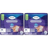 TENA Overnight Protection Incontinence Underwear, Women, M 35-44in, 12 ct (Pack of 2)
