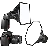 waka Caja de luz difusora de flash, [2 unidades] Speedlight Softbox plegable con bolsa de almacenamiento, caja de luz octagon