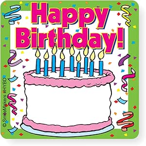 amazoncom happy birthday your name stickers 100 per