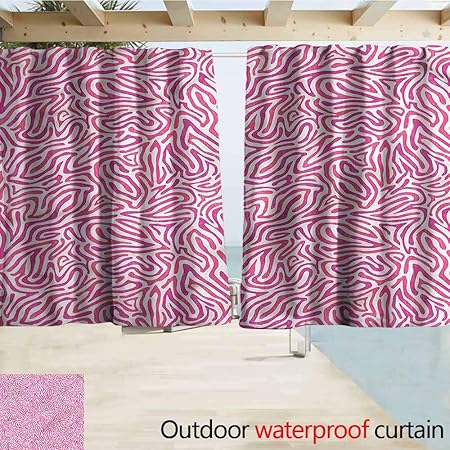 Amazon Com Indoor Outdoor Top Curtain Pink Zebra Curvy Lines