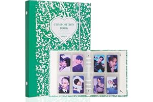 DomiDomi A5 Kpop Photocard Binder Photocard Collect Book w 6 Ring Binder Kpop Photocard Holder Refillable Card Protectors with 30 Pcs Inner Refills Album 240 Pockets (Green Heart)