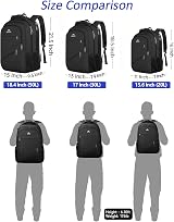 MATEIN 17 Inch Travel Backpack Water Resistant Anti Theft Laptop Daypack Black view 7
