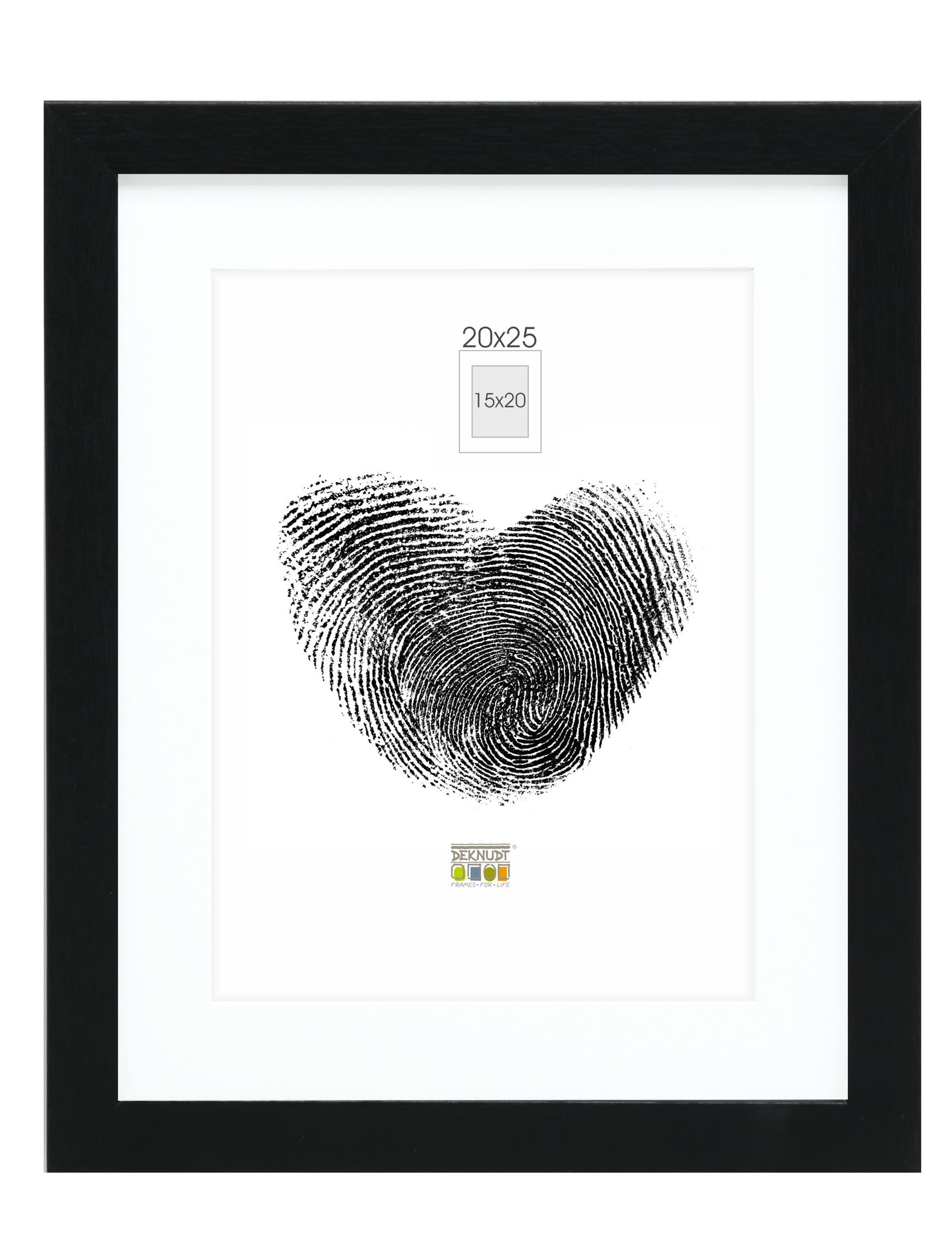 Deknudt Frames S66KF2-P1-20.0X25.0 Basic Picture Frame with Photo Mount Wood/MDF 28.6 x 23.5 x 1.5 cm Black