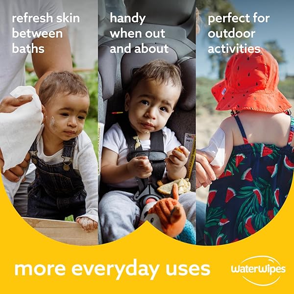 WATERWIPES SENSITIVE+ BATHING WIPES, 3-IN-1 CLEANS, CARES, PROTECTS, 99.9% WATER, UNSCENTED & HYPOALLERGENIC, 16 COUNT (1 PACK)