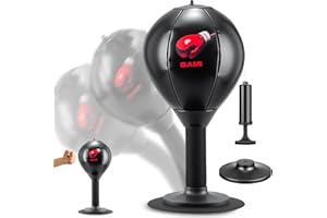 ONZILLO Desktop Punching Bag, Small Fun Punch Rage Bag Stress Relief with Upgraded Strong Suction Cup & All-Around Foam Protect Spring, Portable Tabletop Boxing Ball for Adult Youth Office Friends Home