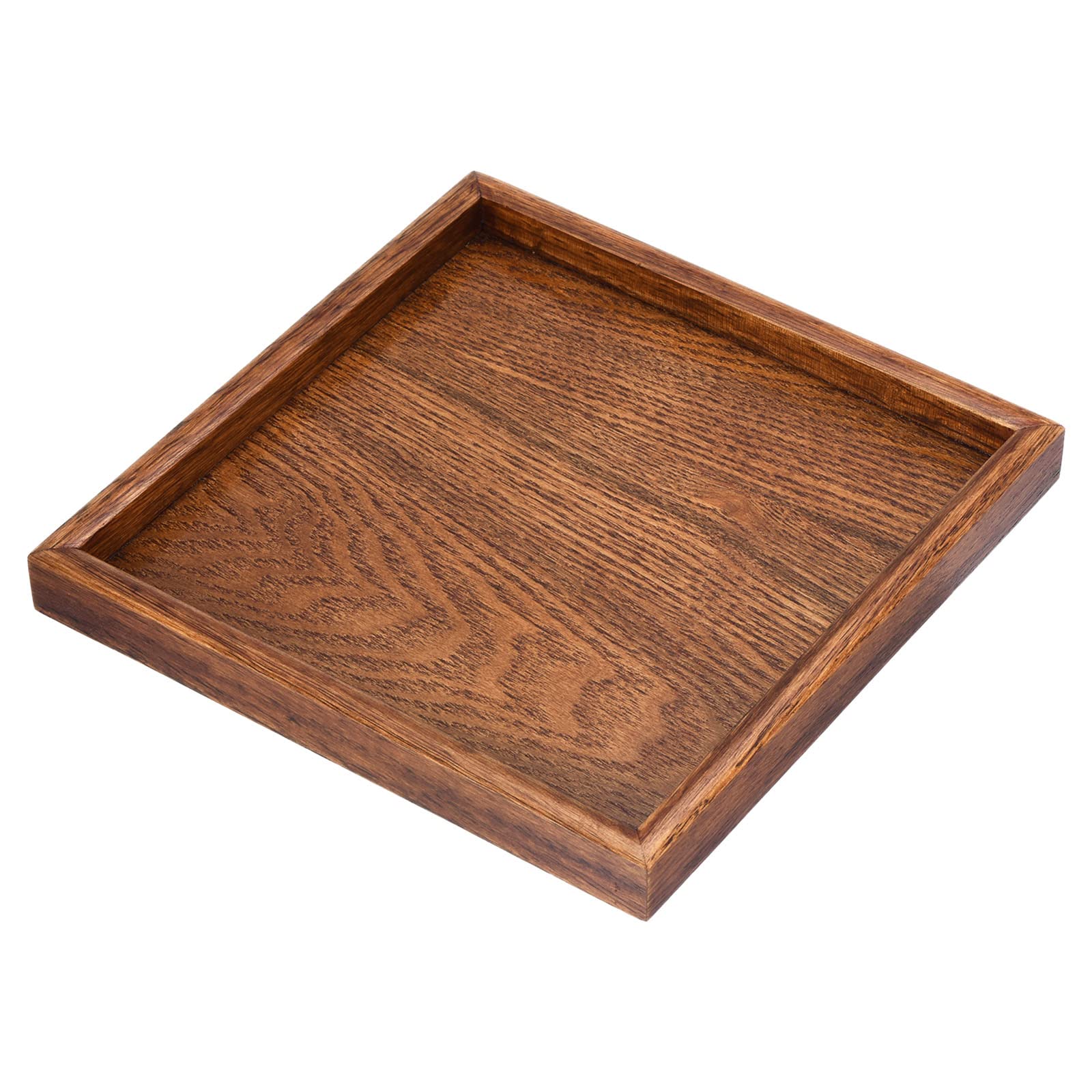PATIKIL Wood Serving Tray 9 Inch (220mm) Outer Length, Square Decorative Platter for Home Decor Kitchen Table Candle Holder, Brown