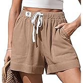 TARSE Women's Linen Casual Shorts Summer Drawstring High Waisted Wide Leg with Pockets Loose 2026 Cute Vacation Outfit