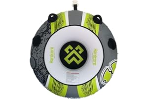 HARDCORE WATER SPORTS Hardcore Watersports Towable Chaos Tube – 54" Inflatable Water Tube for Single Riders, Heavy-Duty Nylon Cover with 4 Secure Handles and Quick-Connect Tow Hook for Lakes and Oceans