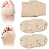 Metatarsal Pads with Gel Pad Provide targeted Ball-of-Foot Cushioning and Pain Relief for Metatarsalgia, Morton's Neuroma, and Sesamoiditis. 3 Pairs Fabric Sleeves with Gel Inserts