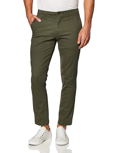 Amazon Essentials Men's Classic-Fit Casual Stretch Chino Pant, Olive, 35W x 30L