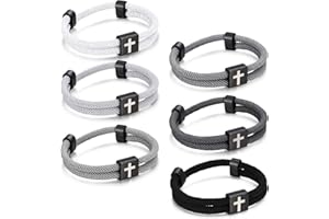 TempBeau Braided Men Rope Cross Bracelet - Adjustable Tree of Life Cord Surfing Bracelet, Handmade Nautical Navy Marine String Bracelet with Metal Knot, Easter Women Bracelets Gifts