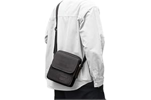 WISEPACK Small Crossbody Bag for Men,Canvas Messenger Shoulder Bags Crossbody Satchel Bag Men's Side Bags Over the Shoulder Purse