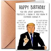 PTRUKD, Funny Birthday Card for Men | Women, Humorous Birthday Card for Dad or Mom, Happy Birthday Cards for Husband Wife, Trump Birthday Cards, Birthday Gifts for Men | Grandpa | Friend | Dad | Women | Sister | Grandma, Birthday Decorations for Husband Wife, Unique Bday Gifts Ideas for Him Her