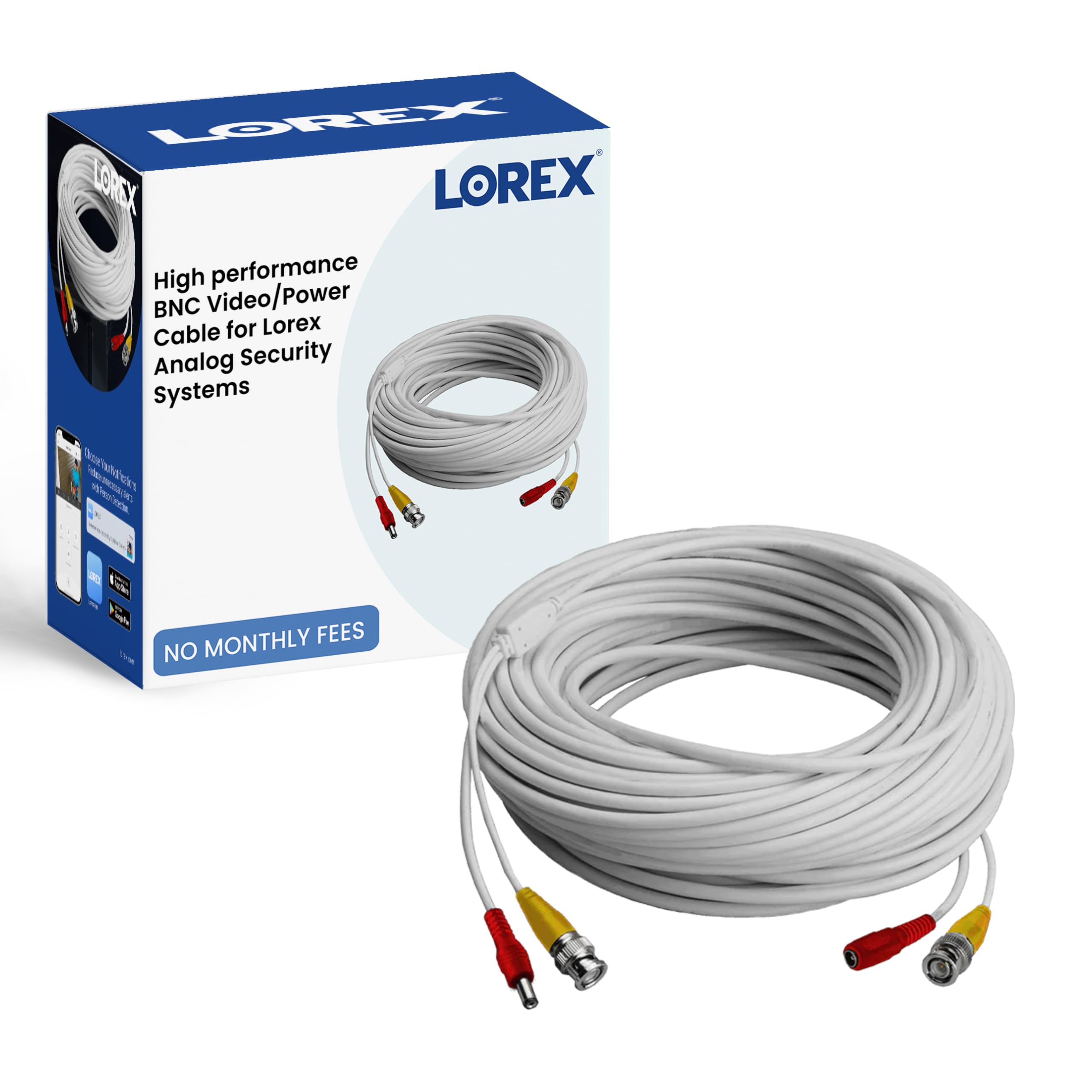 Photo 1 of Lorex RG59 Power Accessory Cable, High Performance BNC Video Cable for Security Camera Systems, for Analog HD (CVI/TVI/AHD/MPX) or Analog (CVBS) Surveillance System, 60 feet (18m)