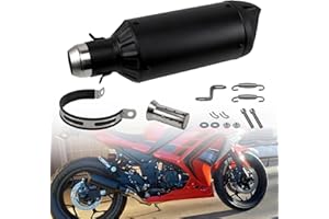 Sporacingrts Universal 1.5"-2" Slip-On Motorcycle Mufflers & Silencers - Matt Black Finish, Compatible with Grom, ATV, Dirt, Street Bike, Scooter, Quad, and More