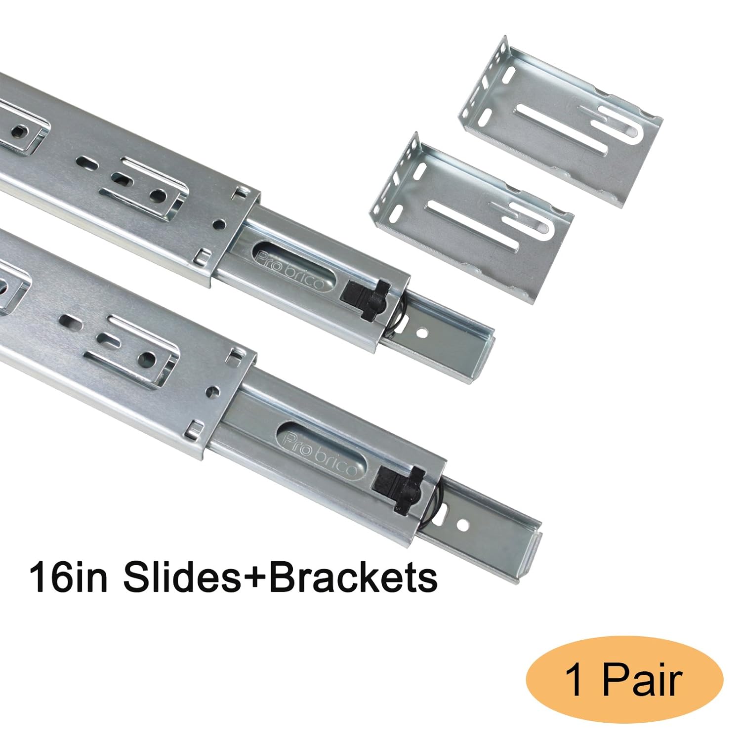 1Pair Gobrico 12Inch Soft Close Full Extension Ball Bearing Rear Mount