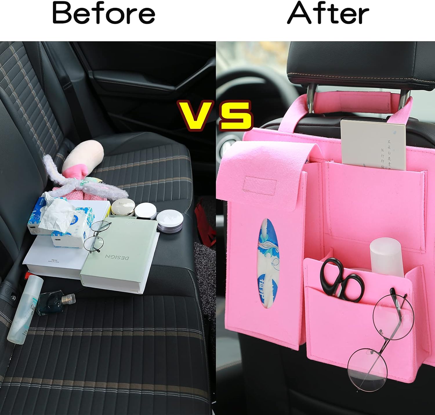 Lcuicm Car Storage Bag, Felt car Rear seat Storage Bag, car Storage Bag and Wallet Holder Behind The seat, car Tissue Bag: Home & Kitchen