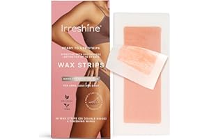 IRRESHINE Wax Strips Hair Removal for Women: Natural Home & Travel Brazilian Body Waxing Strip for Bikini Armpit Leg - Vegan & Sensitive Skin Friendly, 40 Ct With Wipes