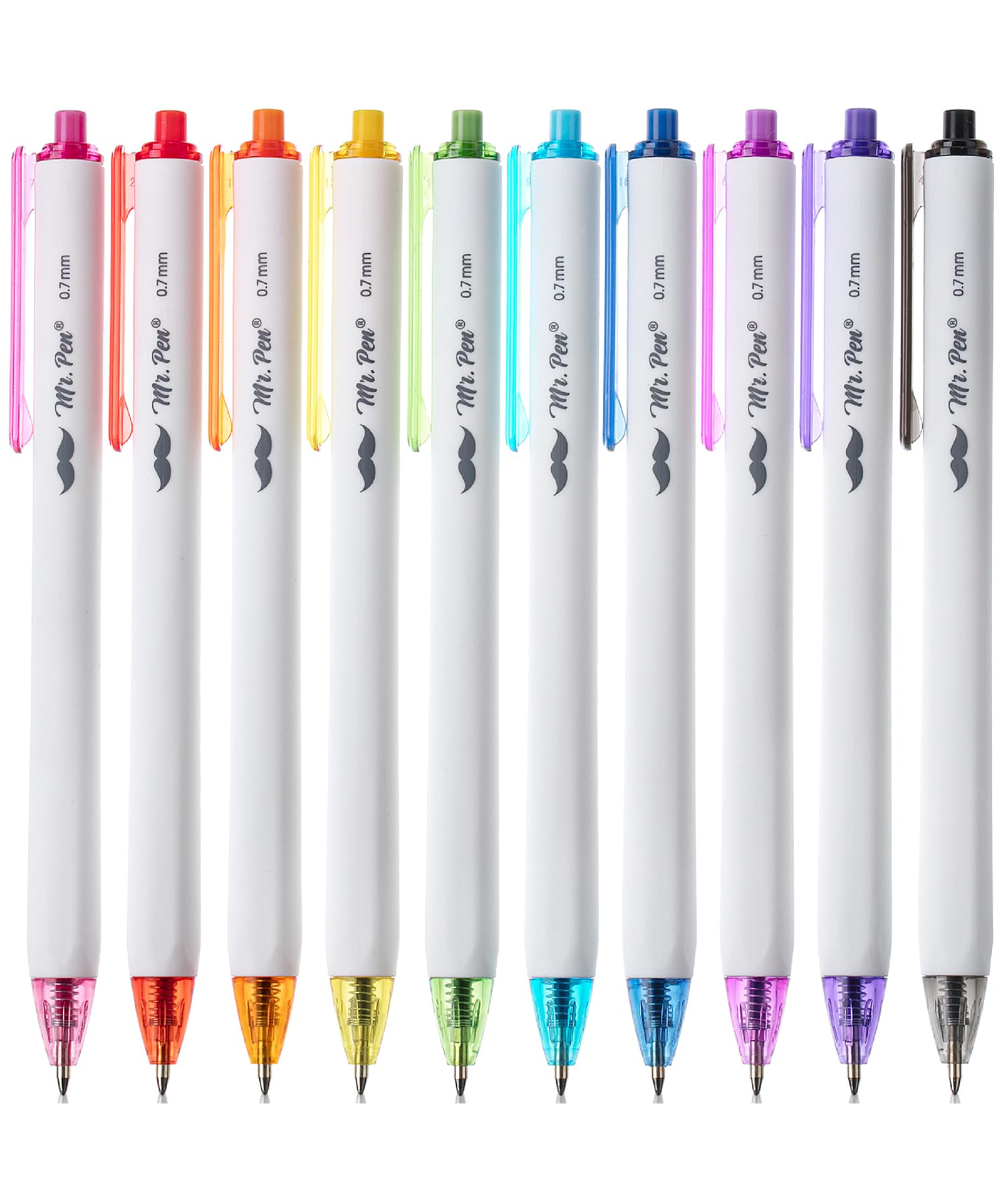 Photo 1 of Mr. Pen - 10 Pack Assorted Color Ink Ballpoint Pens for Journaling, Bible or General Use - Smooth Writing, Cute Design