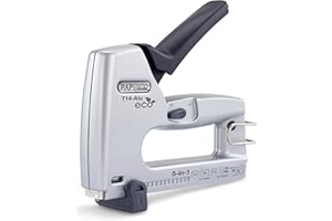 Rapesco 1766 Heavy Duty 5-in-1 Metal Staple/Nail Gun. Compatible with Type 71, 13 and 53 (JT21) Staples, with 18G Nails and 180 Series Headless Pins. Manual Stapler and Brad Nailer