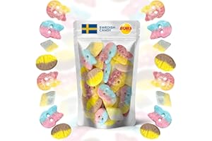 SCANDYLICIOUS Bubs Swedish Candy Mix - Big Ovals, Skulls, and More - Sweet and Sour Swedish Gummies - 1 Pound of Godis From Sweden (0.5 LB)