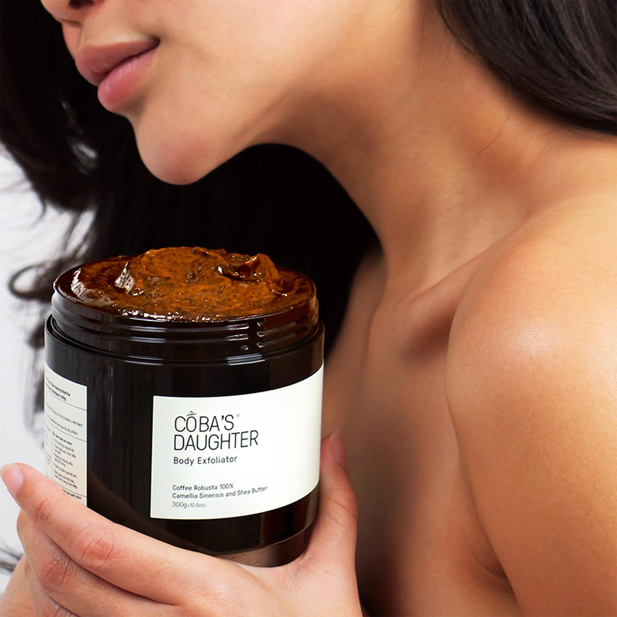 Robusta Coffee Body Scrub| Exfoliating for Cellulite and Stretch Marks, KP Bump Eraser, Strawberry Legs,Underarm | Matcha & Shea Butter | Safe for pregnancy | Vegan Beauty (10.6 Oz)