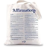 BWWKTOP Affirmations Music Canvas Tote Bag Singer Album Inspired Gifts Song Lyrics Shoulder Bag For Music Fans (Affirmations TG)