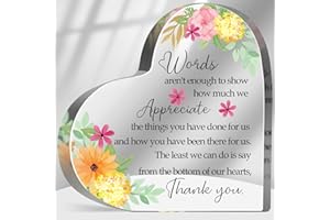 MUNLICAR Thank You Gifts for Women Coworkers Boss, Thank You Presents for Friends Teacher, Appreciation Paperweight Desk Decor Plaque, Inspirational Office Sign Acrylic Heart