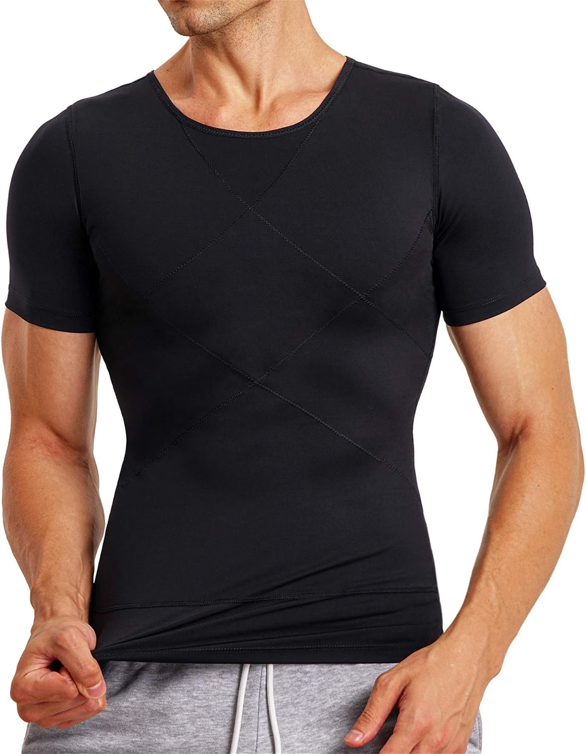 T-shirt Uomo A Compressione, Maniche Corte, Traspirante E Asciugatura Rapida, Per Sport