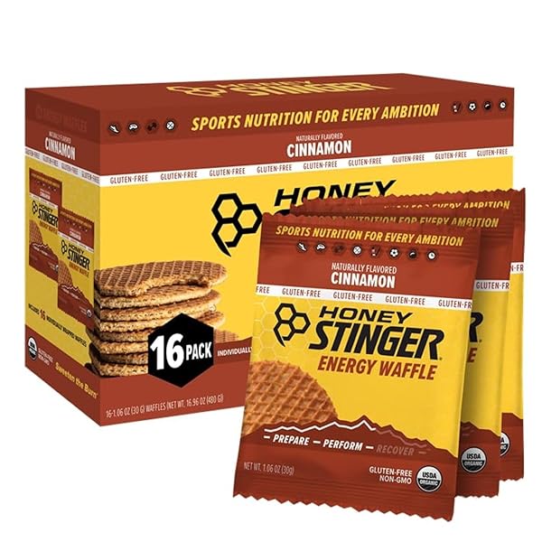 HONEY STINGER ORGANIC GLUTEN FREE CINNAMON WAFFLE, ENERGY...