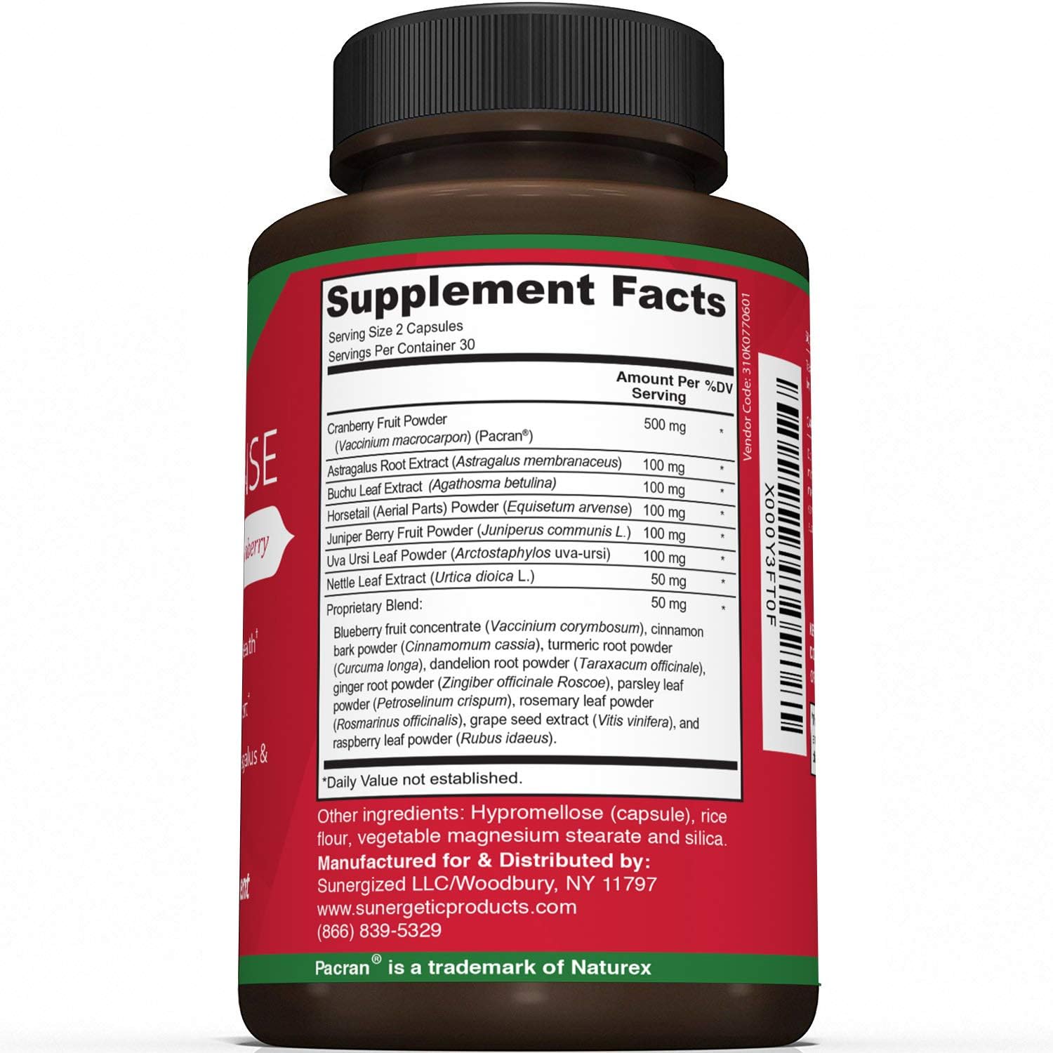 Premium Kidney Cleanse Supplement – Powerful Kidney Support Formula with Cranberry Extract Helps Support Healthy Kidneys & Urinary Tract Support– 60 Vegetarian Capsules: Health & Personal Care