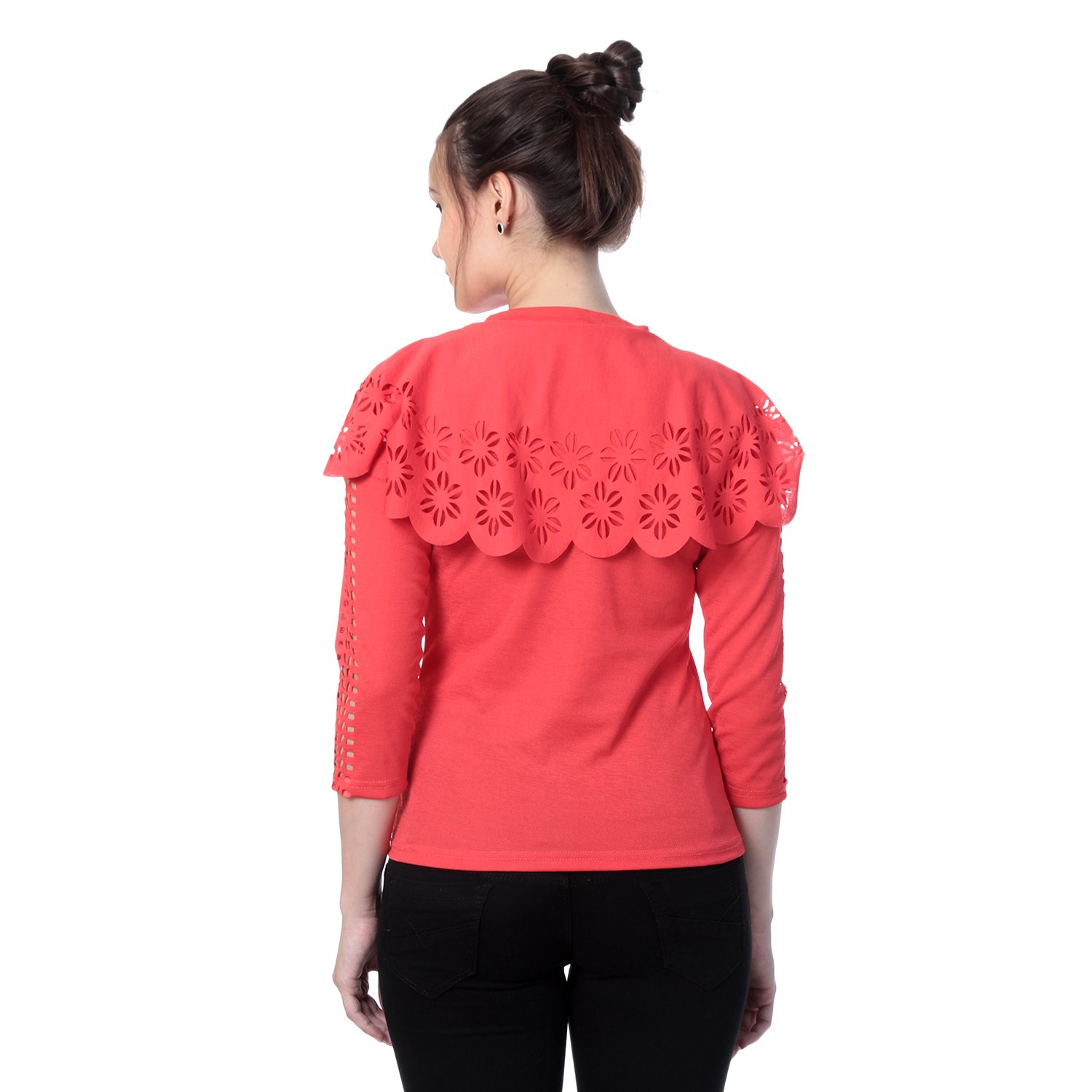 dimpy garments buynewtrend flower design crepe top for women