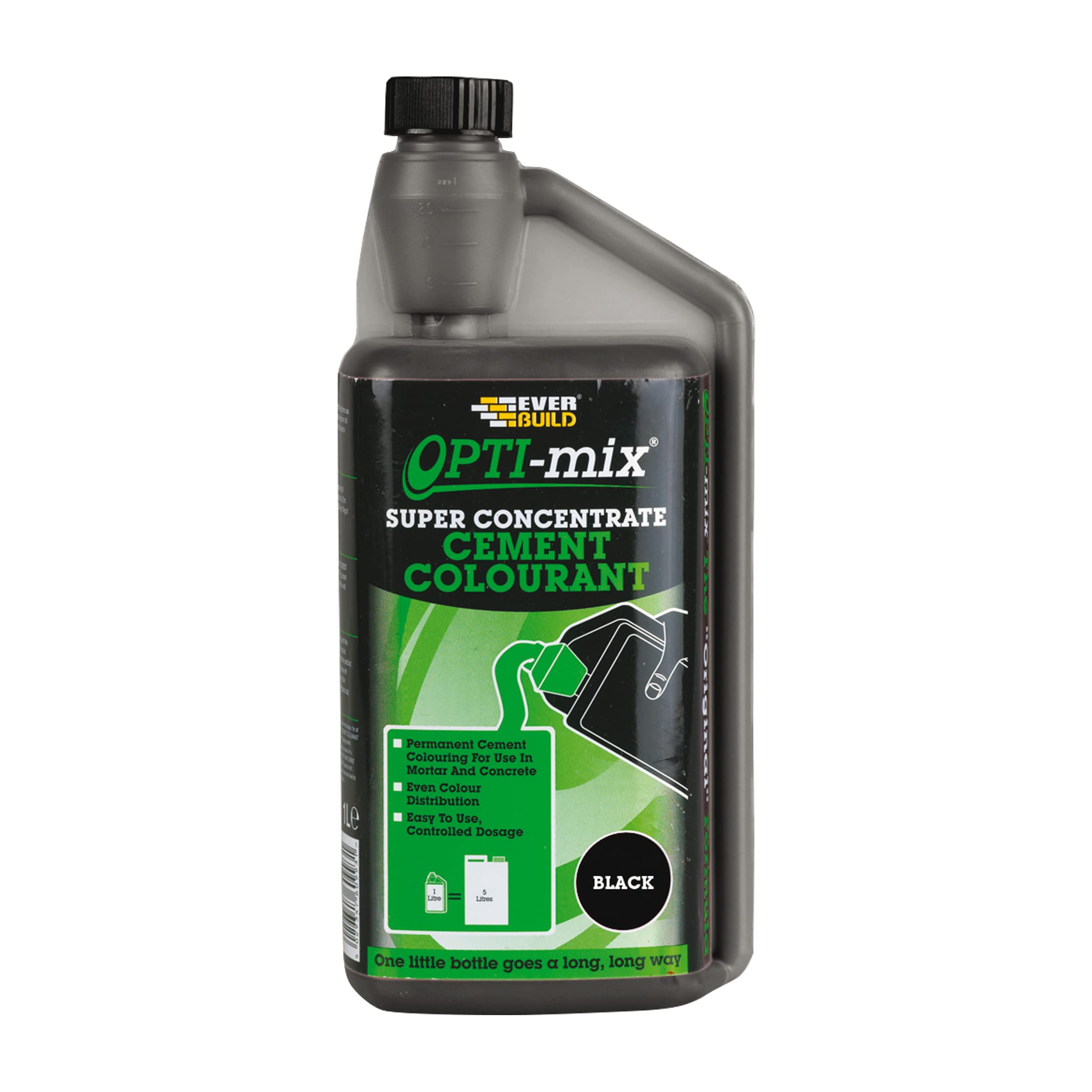 Everbuild Opti-Mix Super Concentrate Cement Colourant – One Shot Cement – Easy to Use – Black – 1 Litre