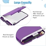 Hongri Clipboard with Storage Pen Holder Folder 8.5 x 11 Purple view 3