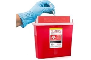 BIOBOX Sharps Container Large - Sharps Containers for Home Use and Labs - Portable Needle Disposal and Travel Size Biohazard Bin - 5 Quart (Pack of 1)