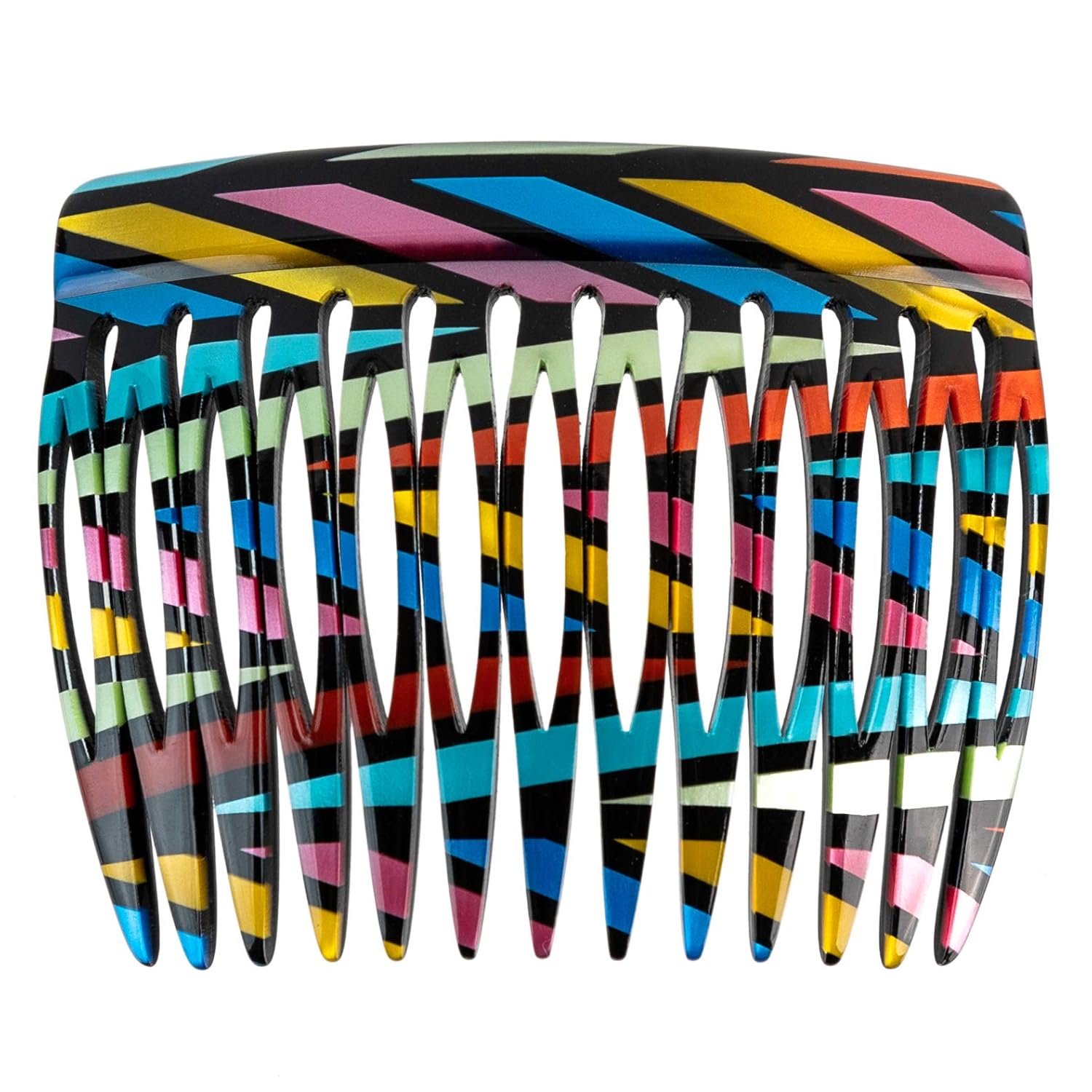 Charles J. Wahba Side Comb (Paired) - 13 Teeth (Mock Tortoise Color) Handmade in France : Decorative Hair Combs : Beauty