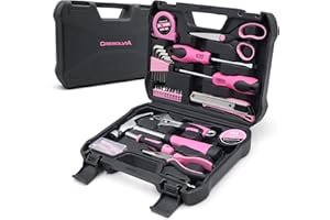 CRESOLVIA Pink Tool Kit 69 Piece Tool Kit for Women Small Basic Hand Tool Box Home Tool Set Perfect for Ladies and Girls with General Home Repairs, DIY Project,Office and College Dormitory Use