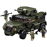 Tarcury Typhoon-VDVS Armored Car Building Set - Military Army Set with 4 Toy Soldiers - 519 PCS Model for Kids and Adults