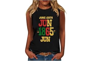 GENERIC Juneteenth Shirts Women Celebrating Black Freedom Day 1865 Tank Tops Sleeveless Crewneck Blouses African American Vests Tops