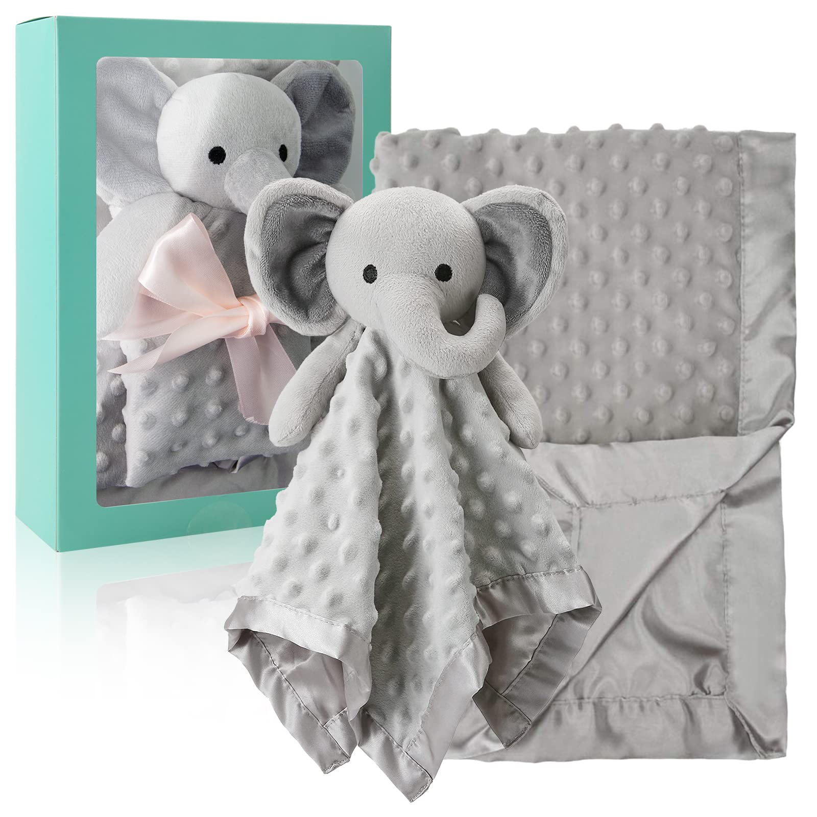 Photo 1 of Pro Goleem Baby Blanket with Gray Elephant Security Blanket Newborn Gifts Set