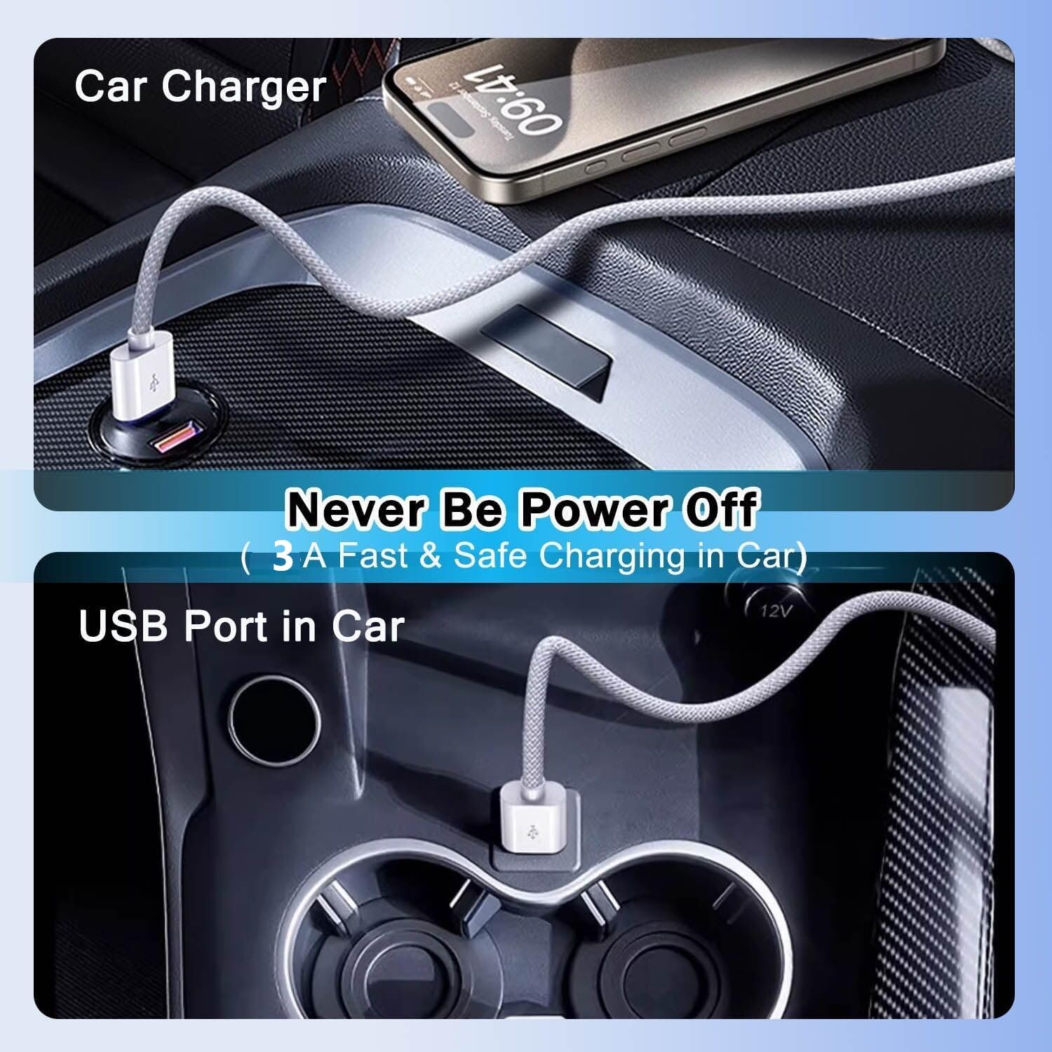 [MFi Certified] USBC Charging Cable for iPhone 16 17,2Pack 3ft USB A to Type C Car Charger 60W Fast Charging Cord Fast Data Sync Nylon Braided for iPhone 17 16 Pro/16 Pro Max/16 Plus/15 iPad