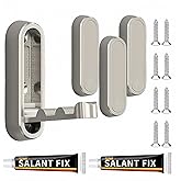 4-Pack Heavy Duty Zinc Alloy Folding Wall Hooks for Bathroom, Kitchen, Entryway, Closet - Space-Saving Design Holds Coats, To