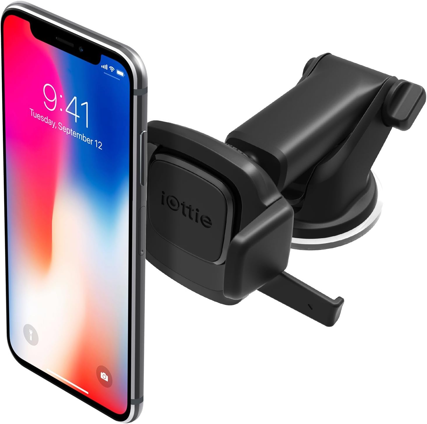 iOttie Easy One Touch MiniAutohalterung für Armaturenbrett und Windschutzscheibe für iPhone XS Max R 8 Plus 10 W für Samsung Galaxy S10 E S9 S8 Plus Edge