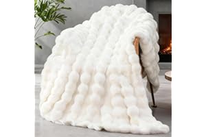 SLIVERY&CHAVALIER Faux Fur Throw Blanket for Couch, 1000 GSM Cozy Fuzzy Fluffy Soft Plush Thick Bubble Sherpa Blanket for Sofa Bedroom Living Room, Mothers Day Birthday Gifts for Women Home Decor