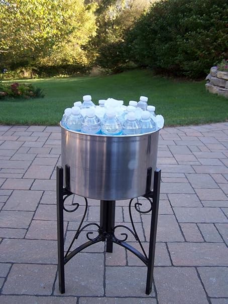 stainless steel ice bucket with stand
