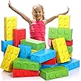 Mooliwe 24 Pack Cardboard Building Blocks, Colorful Paper Building Bricks 9.8" x 4.7" x 2.8" for Kids Birthday Stacking Game Party Favors(Multicolor)