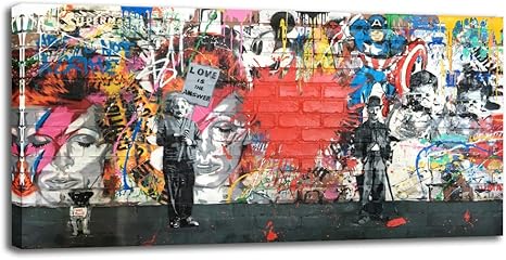 Amazon Com Banksy Canvas Wall Art Abstract Graffiti Street Art Canvas Wall Art Pictures Prints For Living Room Office Home Decoration Posters Prints