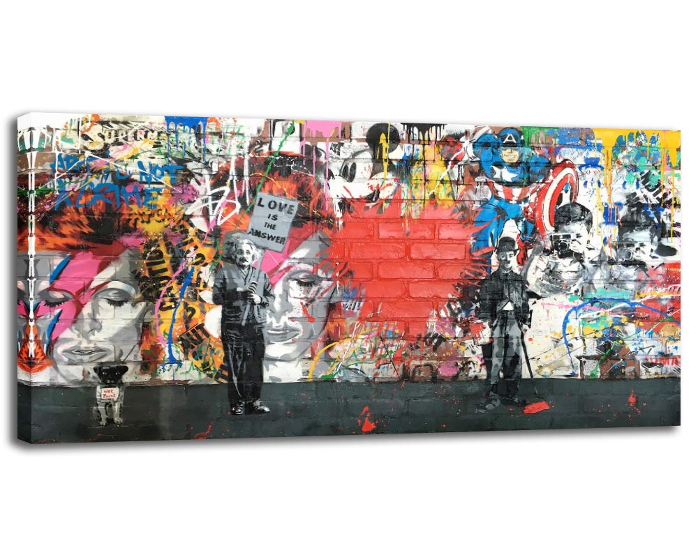Banksy Canvas Wall Art Abstract Graffiti Street Art Canvas Wall Art Pictures Prints For Living Room Office Home Decoration 24 X48 Buy Online In India At Desertcart In Productid 150705140